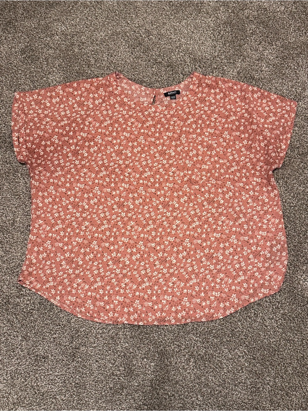Buffalo David Bitton Dusty Rose Floral Short Sleeve Blouse